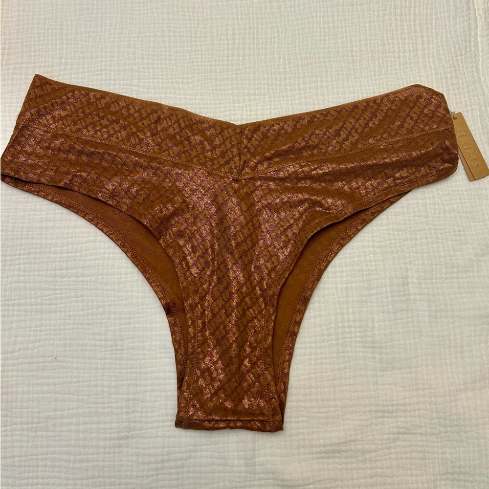 SKIMS Bronze Cheeky Logo Bikini Panty sz XXL 2XL NWT